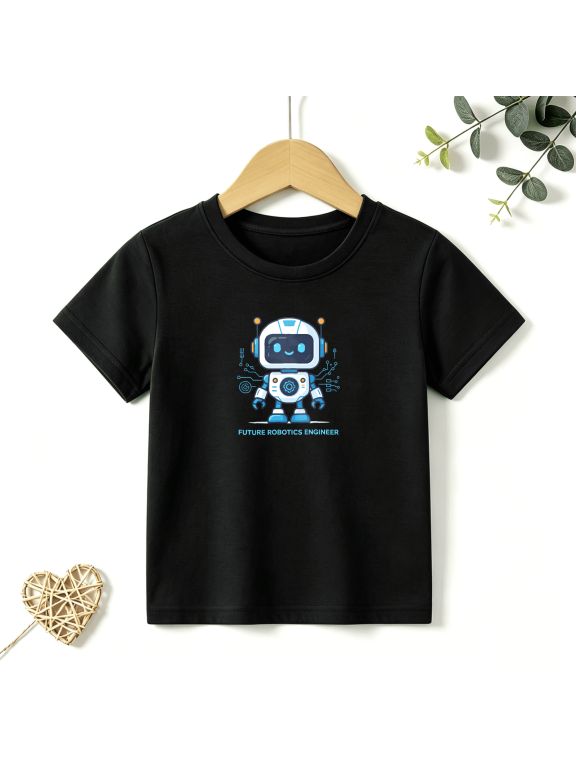 Childrens Wear Future Robotics Engineer Graphic T Shirt For Boys Girls Cute Funny Style Birthday Gift Unisex Short Sleeve Cotton Tee