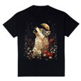 thumbnail image 1 of Childrens Wear Howling Wolf Moon And Flowers Graphic Tee For Kids Cute Nature Lover Gift Unisex Short Sleeve Cotton Tee, 1 of 6