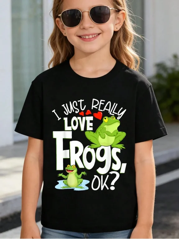 Childrens Wear I Just Really Love Frogs Ok Graphic T Shirt For Kids Funny Cute Style Summer Gift Unisex Short Sleeve Cotton Tee