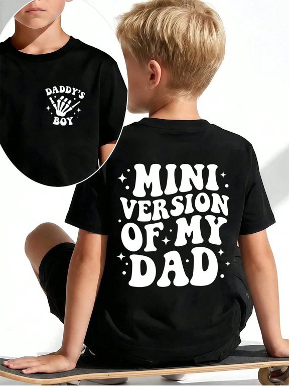 Childrens Wear Mini Version Of My Dad Graphic T Shirt For Boys Girls Funny Cute Style Father Day Gift Unisex Short Sleeve Cotton Tee