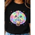 thumbnail image 1 of Childrens Wear Rainbow Bubble Tea Dumpling Graphic T Shirt For Kids Cute Funny Style Birthday Gift Unisex Short Sleeve Cotton Tee, 1 of 6