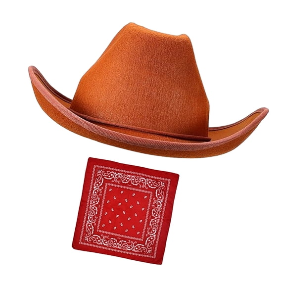 Childrens Western Styles Hat And Neck Scarf Combo Pretend Play Dressing Up Outfit Sun Protections