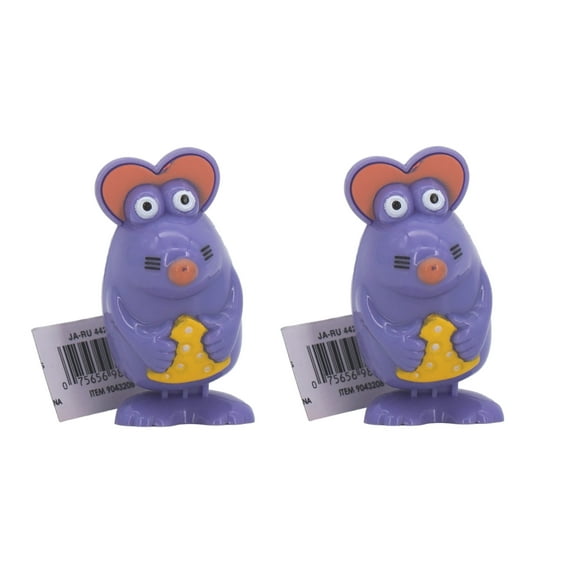 Childrens Wind Up Toy 2 Pack 2.5 Inch Dancing Mice Purple Mouse Multi Color