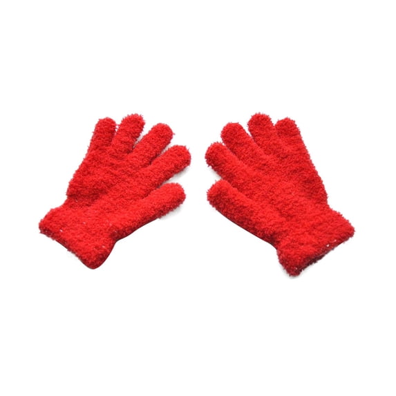 Childrens Winter Gloves, Solid Colored Fleece Lined Thickened Comfortable Gloves for 5-11 Years, Warm Mittens for Cold Weather Activities