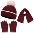thumbnail image 1 of Childrens Winter Hats Scarf Glove Set, Warm Lined Beanie Hats Knitted Cap for Boys and Girls, 1 of 7