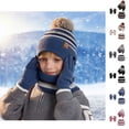 thumbnail image 1 of Childrens Winter Hats with Ear Flaps Gloves Scarf Set, Children Beanies Hats Warm Beanie for Ages 4-10 Years Girls Boys, 1 of 4