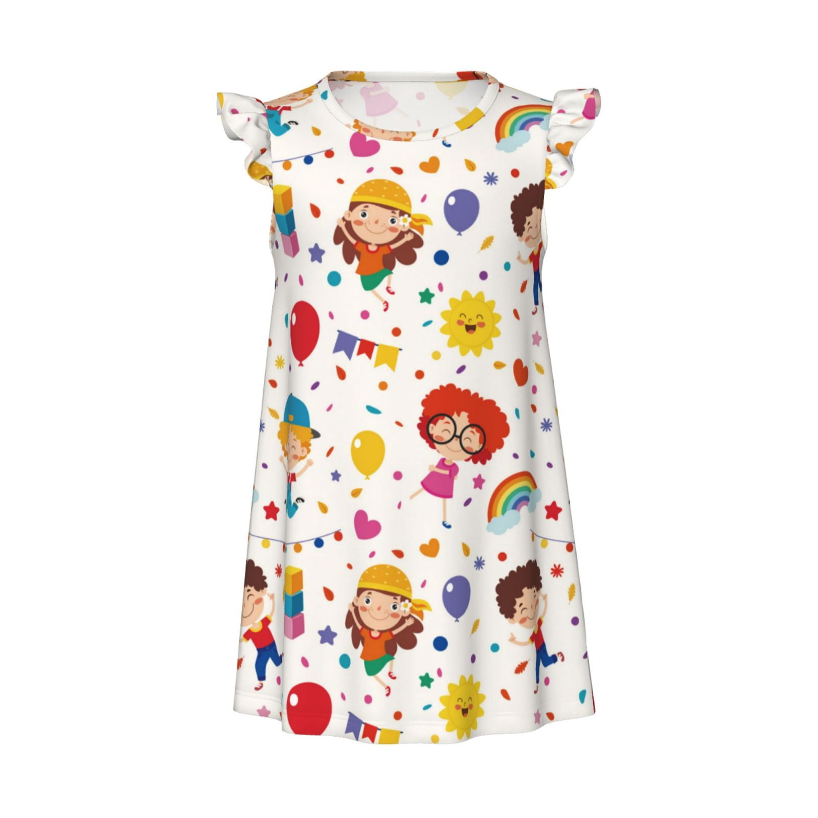 Childrens party Girls Nightgowns, Short Sleeves Princess Dress, Girls ...