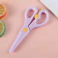 thumbnail image 1 of ChildrensScissors, Safe Plastic KidsCraft Scissors, Rounded Tip Anti-Pinch Student Paper Cutting Scissors for Crafts, Purple, 1 of 6