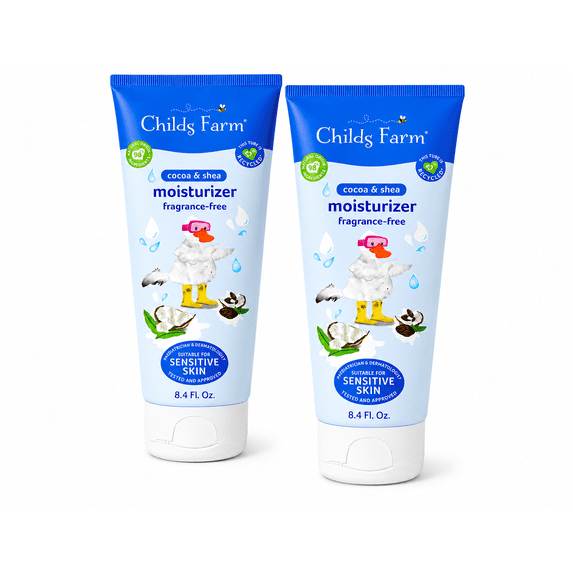 Childs Farm Fragrance-Free Moisturizer, 250ml, Hypoallergenic, Unisex 2 Pack
