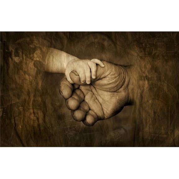 Childs Hand Holding Adult Hands Poster Print