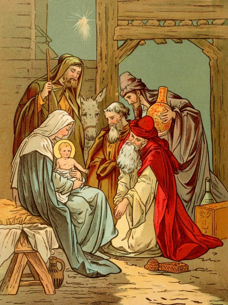 Childs Life of Christ 1898 Nativity scene Canvas Art - Mary Lathbury (24 x 36)
