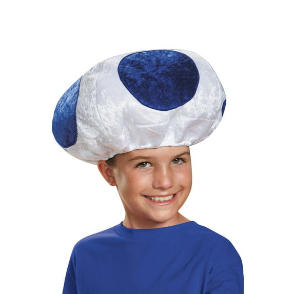 Childs Nintendo Mario Brothers Blue Mushroom Hat Costume Accessory