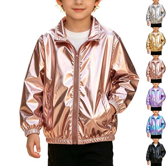 Childs Padded Jacket Dqueduo Boys And Girls Spring Fall Fashion Solid Color Zip Up Lapel Jacket Coat Pink 10-11 Years