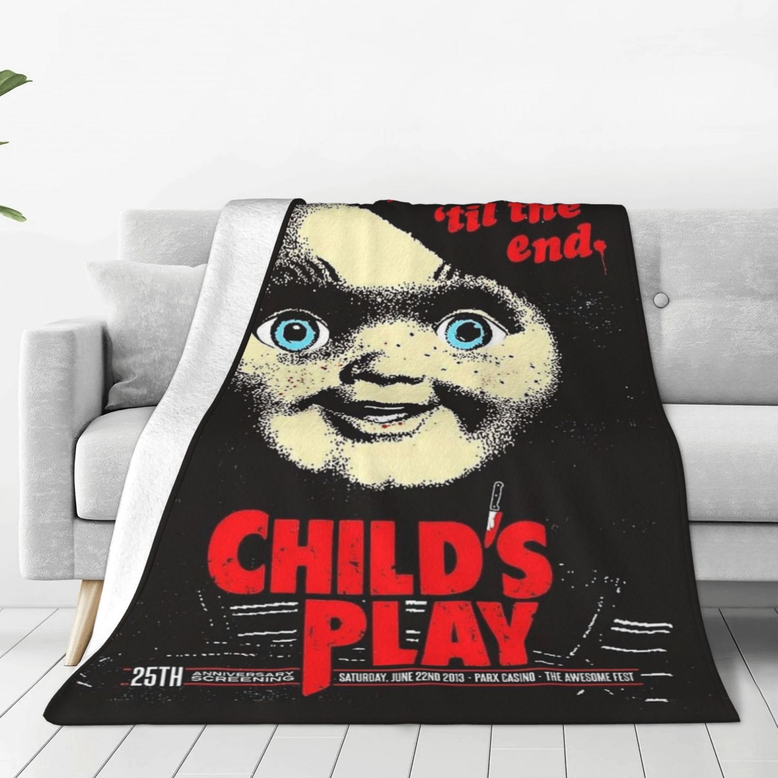 Childs Pla_Y Chucky Horror Anime Throw Blanket Xmas Cozy AntiPilling