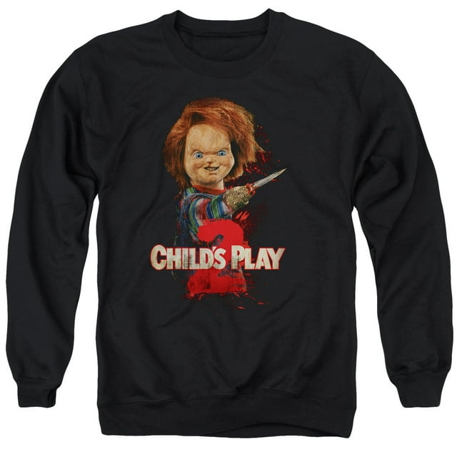 Child's Play 2 Here's Chucky Adult Crew Sweatshirt Black