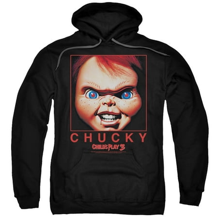 Child's Play Men's Chucky Squared Hooded Sweatshirt X-Large Black