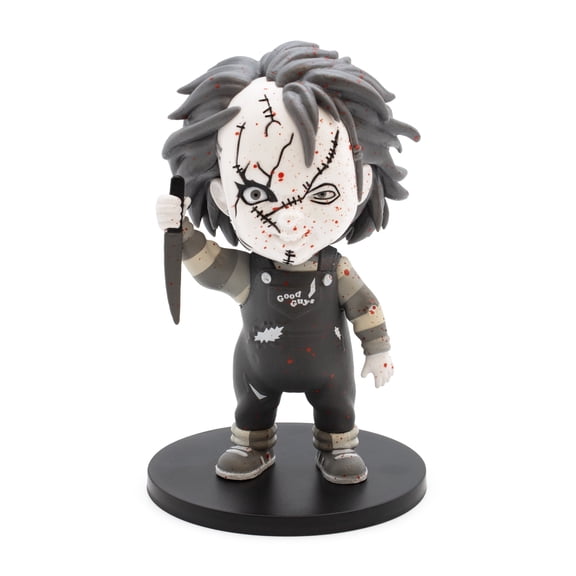 CultureFly Chucky Noir Black & White with Blood Splatter Collectible Vinyl Figure, Officially Licensed, 4.5 Inch