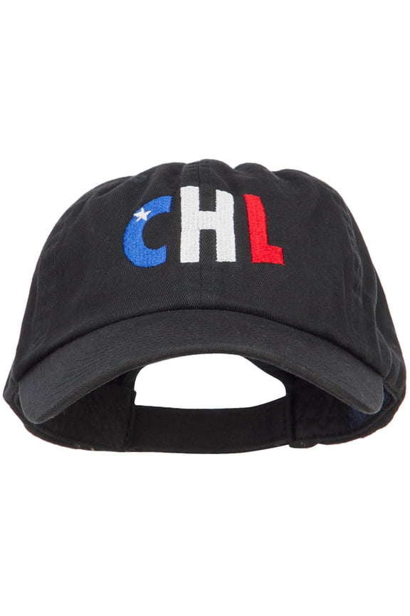 Chile CHL Flag Embroidered Low Profile Cap - Black OSFM