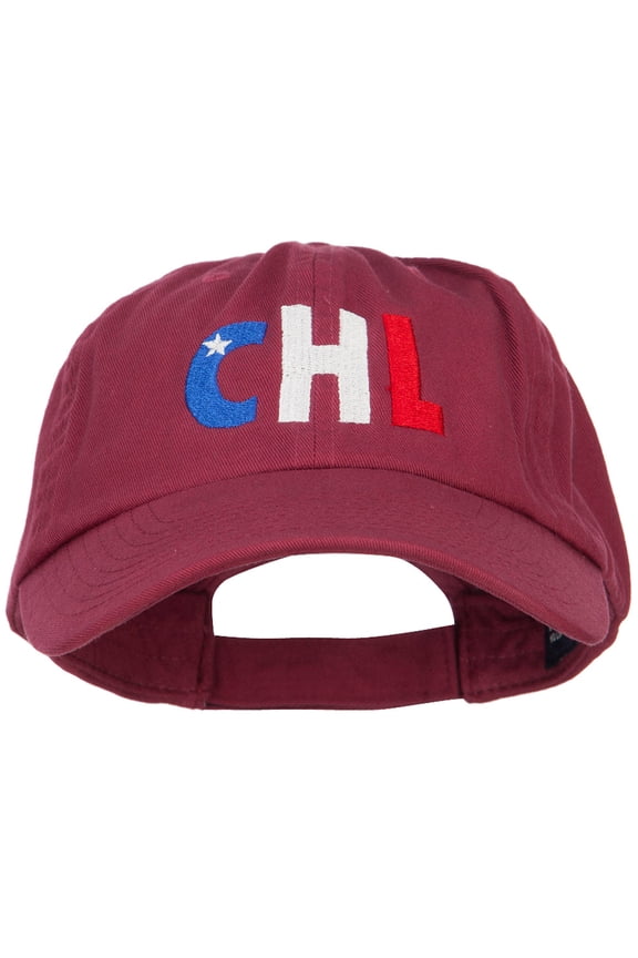 Chile CHL Flag Embroidered Low Profile Cap - Wine OSFM