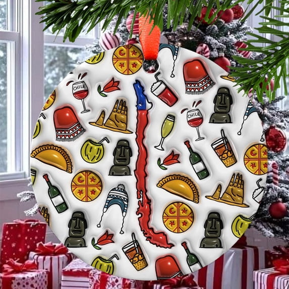 Chile Christmas Ornament, Ceramic/Acrylic Ornament, Gift for Mom, Romantic Valentine Decoration, Holiday Festival Ornament, Heirloom 2025
