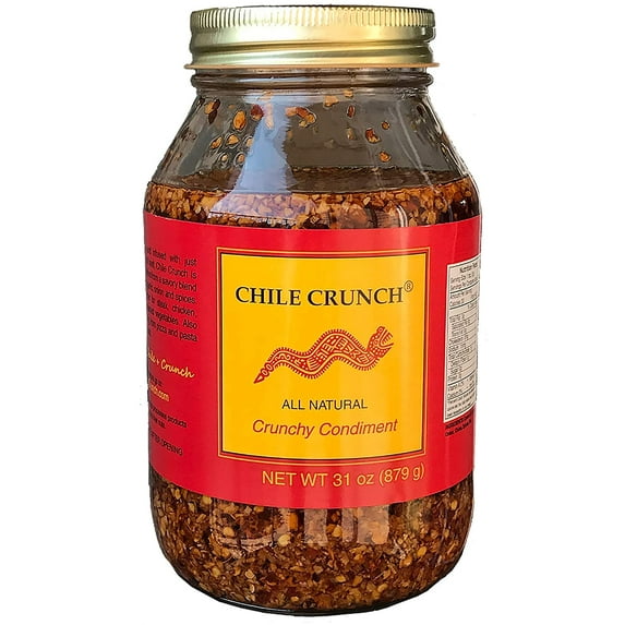 Chile Crunch A Crunchy All Natural Spicy Condiment (Original) 31 Oz Party Jar