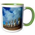 thumbnail image 1 of 3drose, Chile, Easter Island, Moai Statues at Ahu Akivi - Sa05 Rer0054 - Ric Ergenbright, 15oz Two-tone Green Mug, 1 of 6