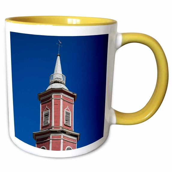 Chile, Elqui Valley, Montegrande, town church. 15oz Two-Tone Yellow Mug mug-208359-13