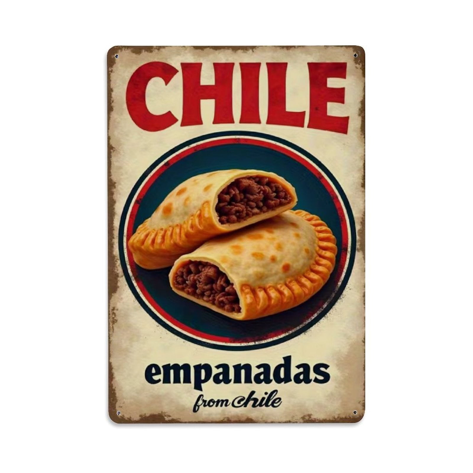 Chile Empanada Tin Sign Vintage Metal Poster Living Room Bar Man Cave ...