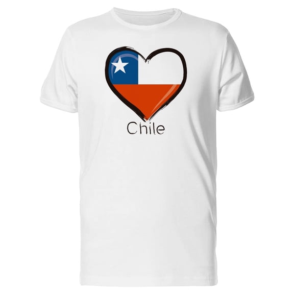 Chile Flag Heart Tee Men's -Image by Shutterstock