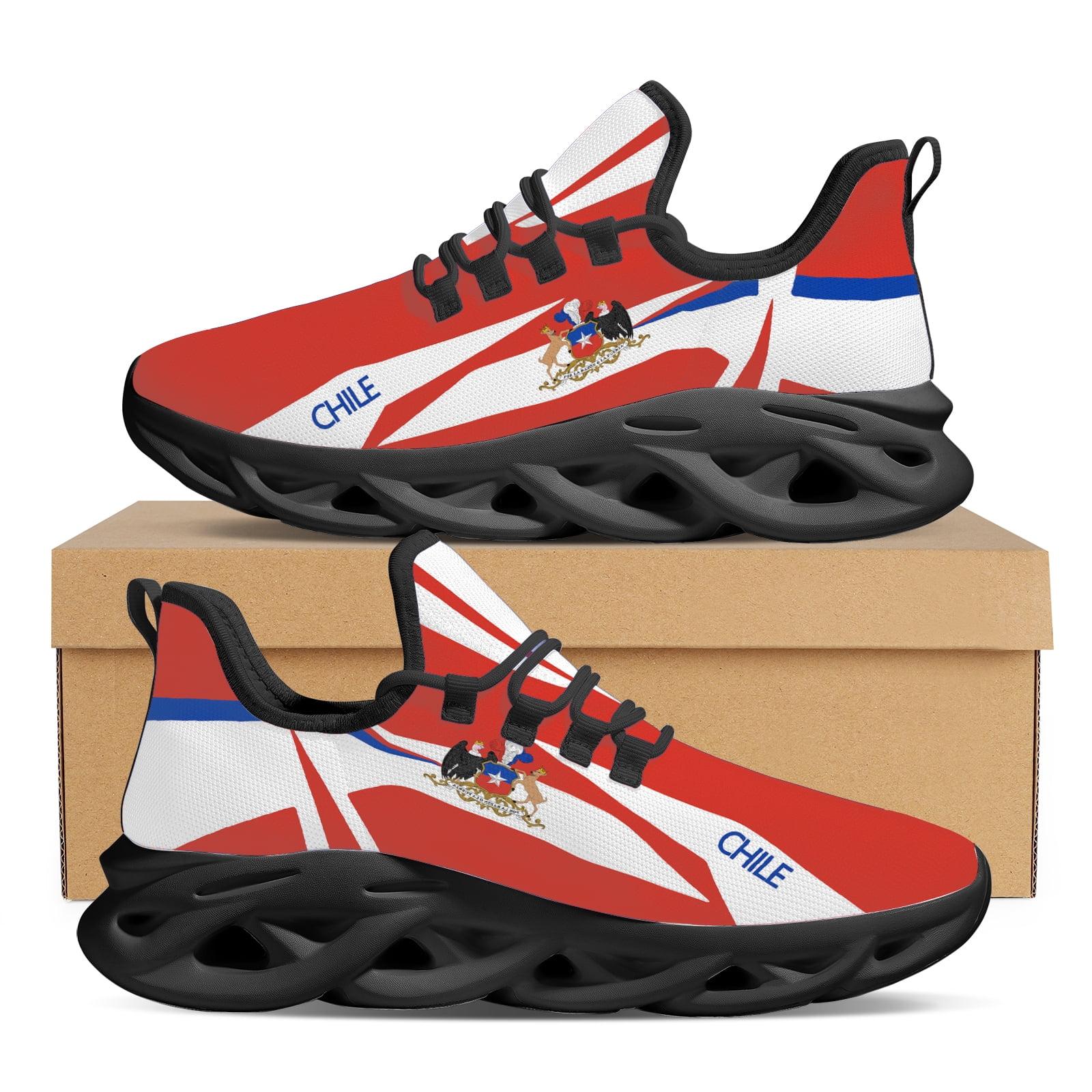 Chile Flag Print Design Is Love Lightweight Breathable Sneakers Outdoor ...