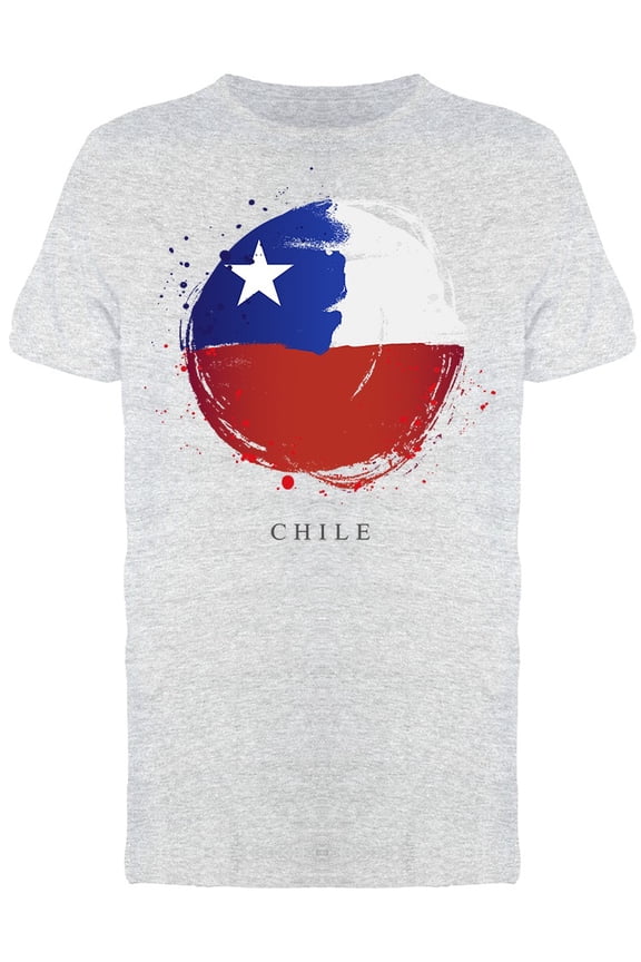 Chile Flag Round Shape T-Shirt Men -Image by Shutterstock, Male Medium