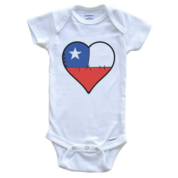 Chile Heart Chilean Flag Baby Bodysuit