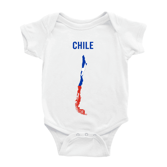 Chile Map Flag Baby Rompers Baby Clothes (White, 6-12 Months)