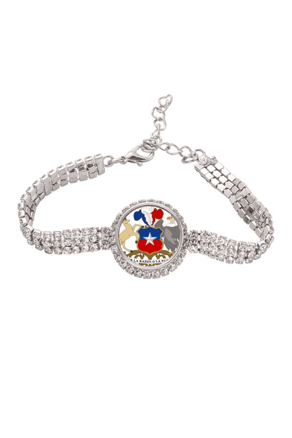 Chile National Emblem Country Tennis Chain Anklet Bracelet Diamond Jewelry