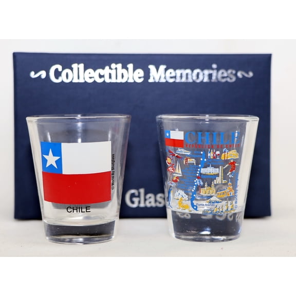 Chile Souvenir Boxed Shot Glass Set (Set of 2)