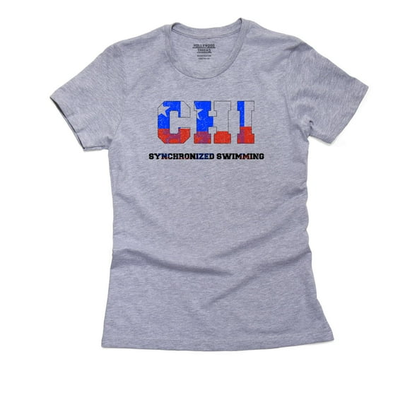 Chile Synchronized Swimming - Olympic Games - Rio - Flag Women's Cotton Grey T-Shirt