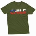 thumbnail image 1 of Chile T-shirt Mens Chilean flag Tee Shirt Patriotic Nations Symbolism Tee Shirt (Small Military Green), 1 of 5