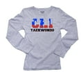 thumbnail image 1 of Chile Taekwondo - Olympic Games - Rio - Flag Women's Long Sleeve Grey T-Shirt, 1 of 2