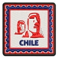 thumbnail image 1 of Chile Travel Easter Island Statues Applique Multi-Color Embroidered Iron-On Patch - 2.5 Inch Small, 1 of 5