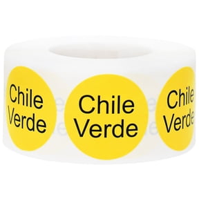 Chile Verde Deli Grocery Store Food Yellow Labels | 1" Round - 500 Pack