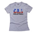 thumbnail image 1 of Chile Volleyball - Olympic Games - Rio - Flag Women's Cotton Grey T-Shirt, 1 of 2