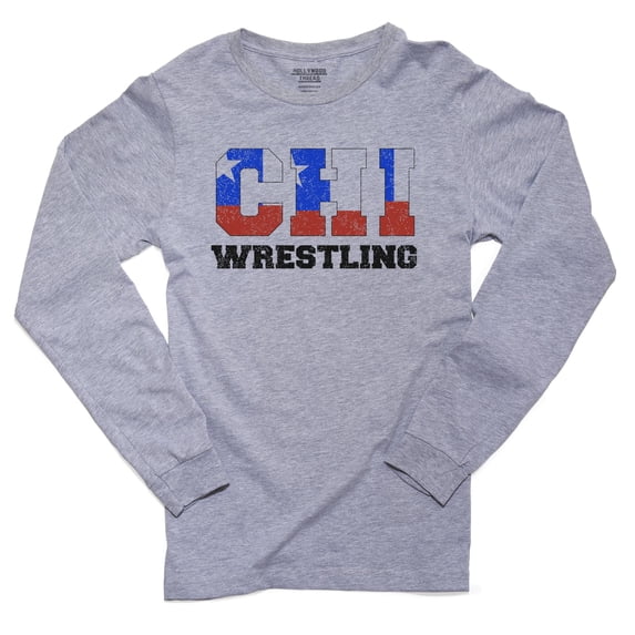 Chile Wrestling - Olympic Games - Rio - Flag Men's Long Sleeve Grey T-Shirt