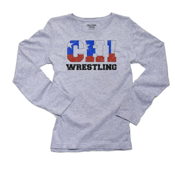 Chile Wrestling - Olympic Games - Rio - Flag Women's Long Sleeve Grey T-Shirt