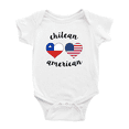 thumbnail image 1 of Chilean American Flag Two Hearts Baby Bodysuit Baby Clothes (White, 0-3 Months), 1 of 5