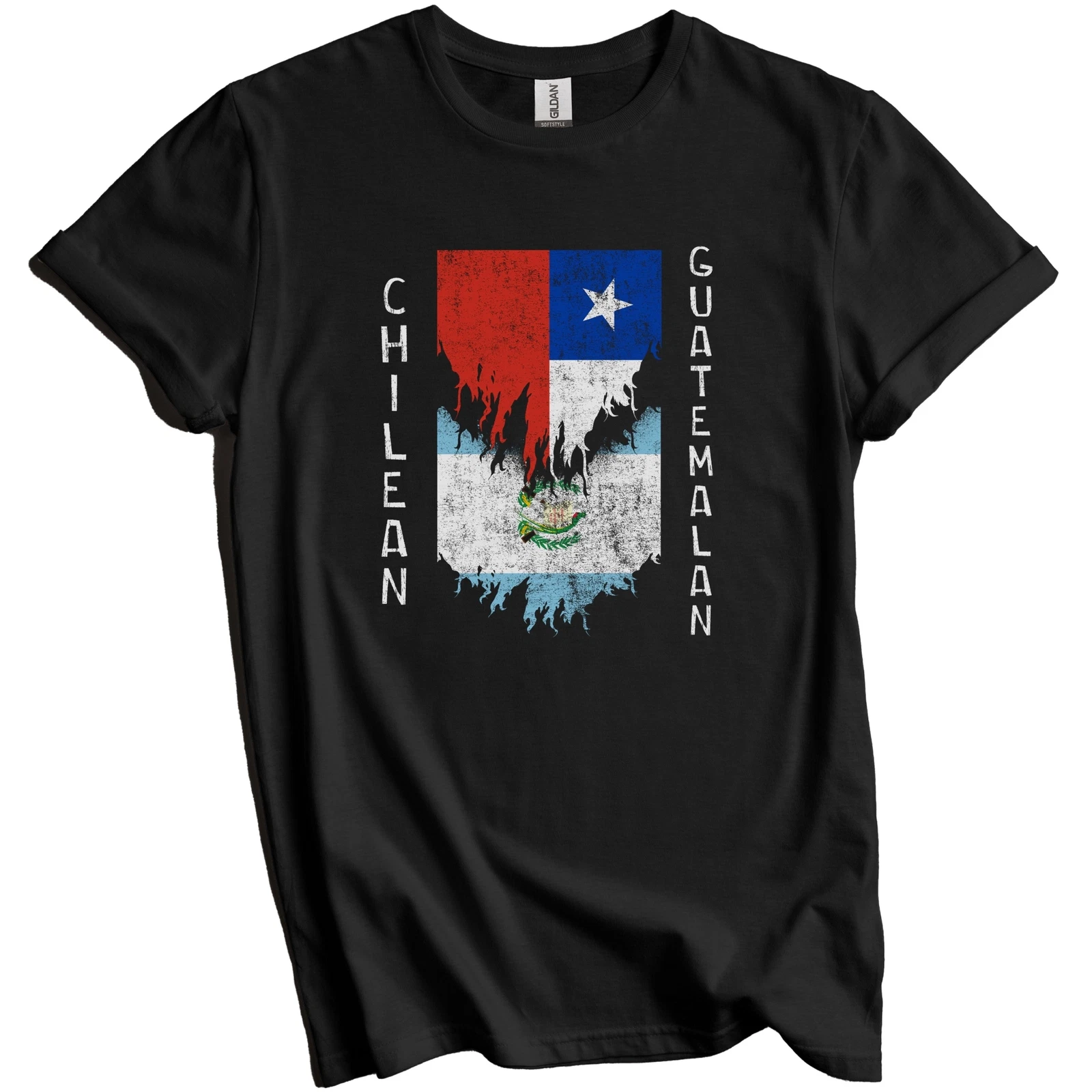 Chilean Guatemalan Flags Ripped Torn Chile Guatemala T-Shirt - Walmart.com