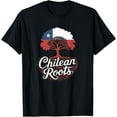 thumbnail image 1 of Chilean Roots - Chile Flag Colors Family Tree Souvenir T-Shirt men and women can wear, black, white, gifts, 1 of 4