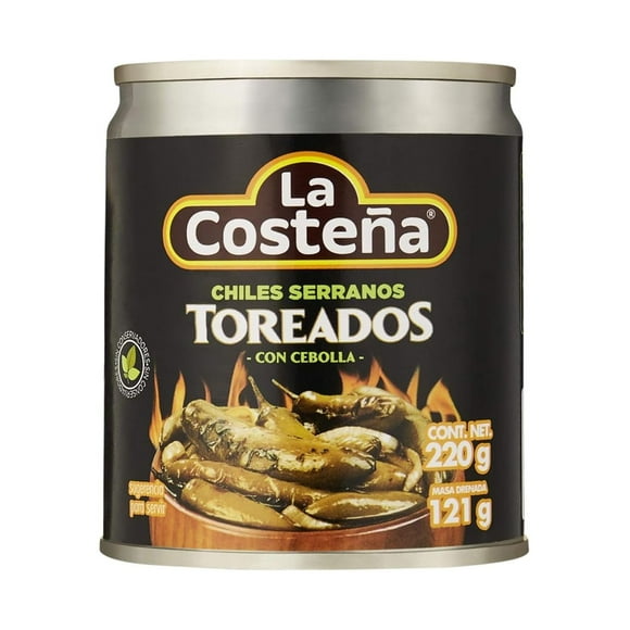 Chiles Serranos Toreados con Cebolla - La Costea 7.7 oz 220 g