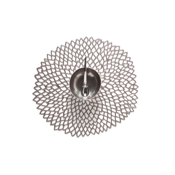 Chilewich 6065500 15 x 14 in. Terra Strand Vinyl Placemats, Gunmetal