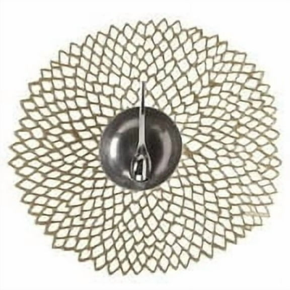 Chilewich 6065501 15 x 14 in. Terra Strand Vinyl Placemats, Brass