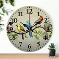 thumbnail image 1 of Chilfamy 10 Inch Birds Tree Branch Green Leaves Wall Clock 10x10in, 1 of 8